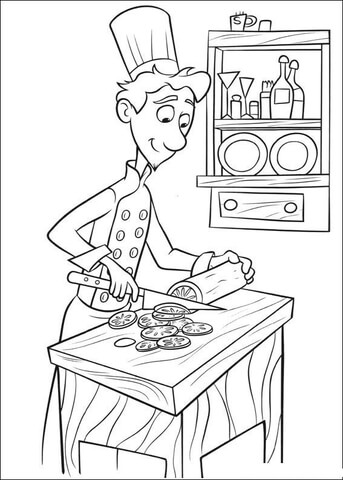 Linguini Is Cooking  Coloring Page